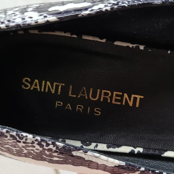 YSL Saint Laurent Flats Python Embossed Leather [size 37]